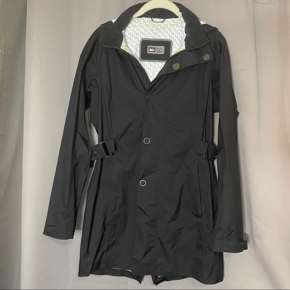 Black REI Fish Tail Rain Jacket